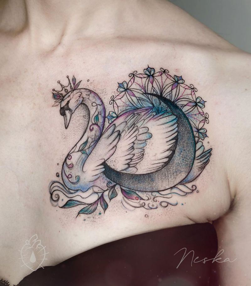 Pretty Swan Tattoos for You to Enjoy