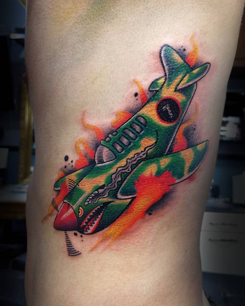 30 Pretty Airplane Tattoos Make You Like to Travel