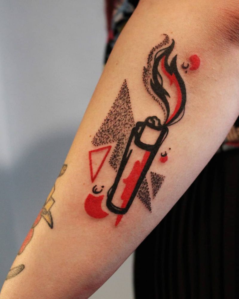 30 Creative Lighter Tattoos You Will Love