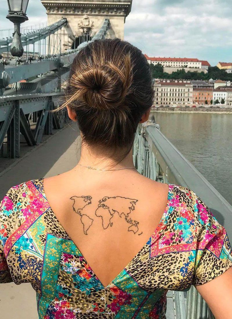 30 Pretty Map Tattoos Make You Want to Go Abroad