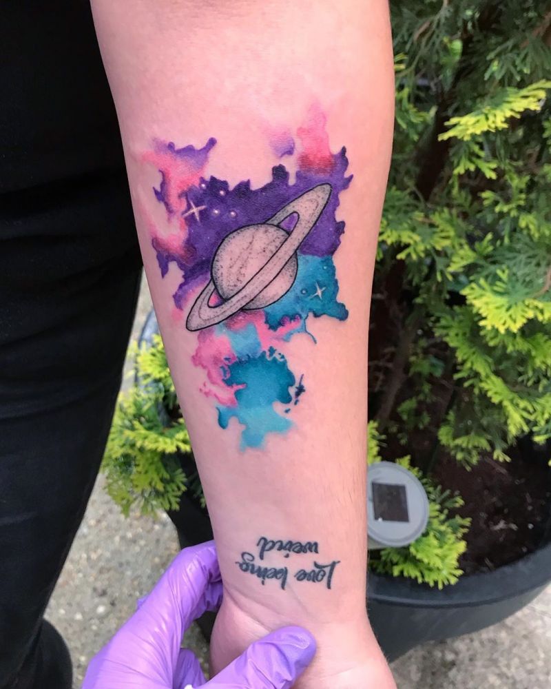 Pretty Saturn Tattoos for You to Enjoy