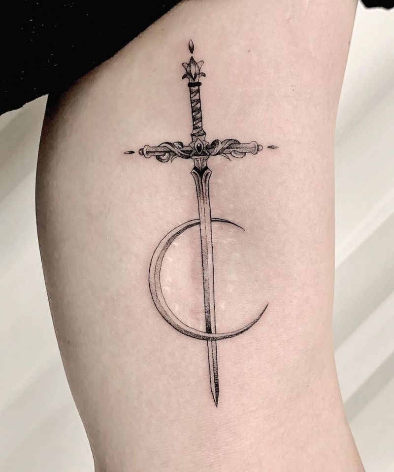 30 Pretty Sword Tattoos to Inspire You