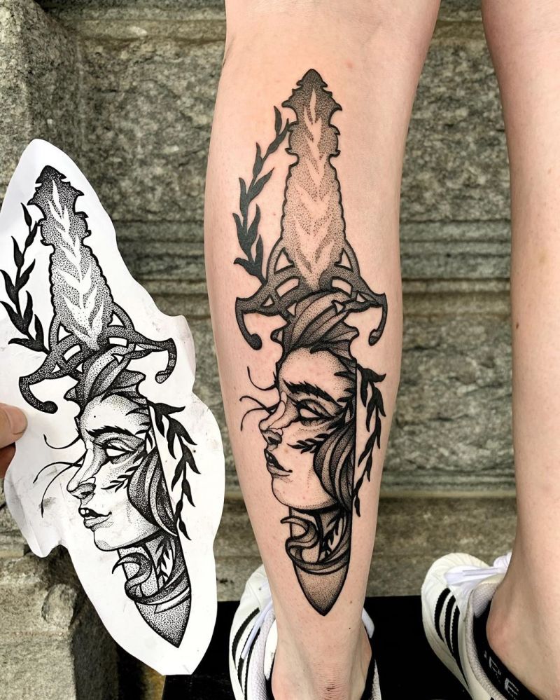 30 Pretty Dagger Tattoos You Will Love