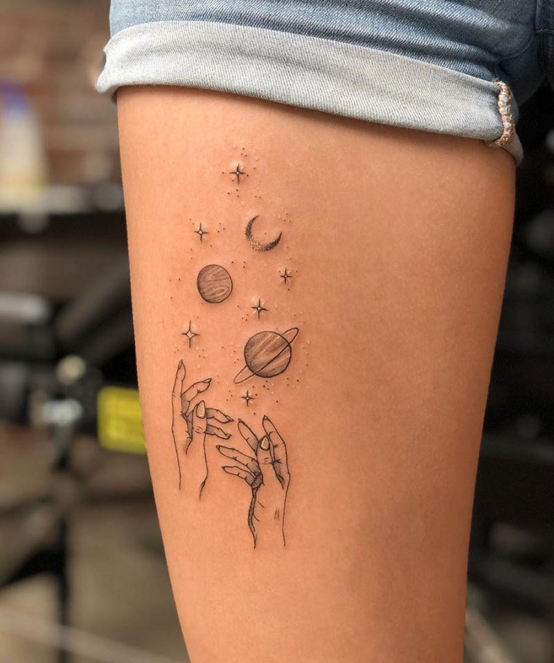 Pretty Saturn Tattoos for You to Enjoy