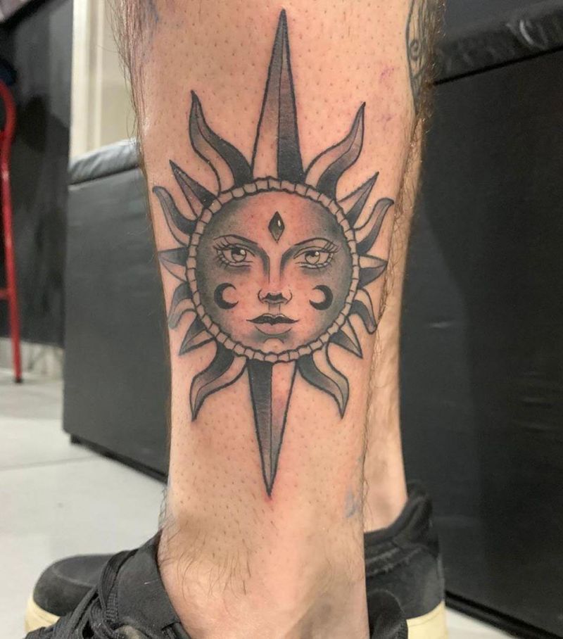 Pretty Sun Tattoos Let You Always Be Full of Sunshine