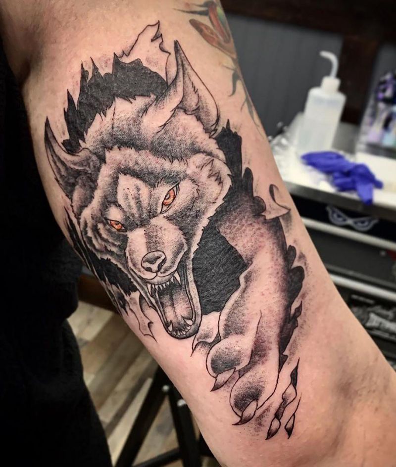 Ferocious Werewolf Tattoos Will Certainly Make Others Feel Afraid