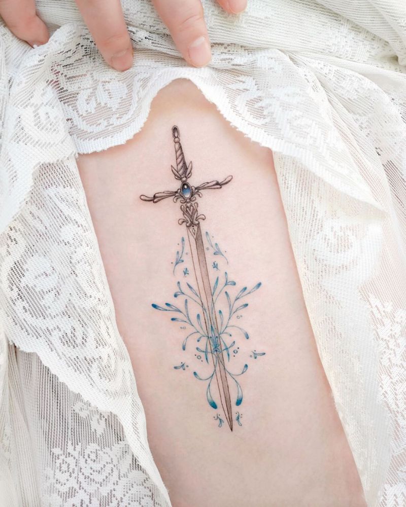 30 Pretty Sword Tattoos to Inspire You
