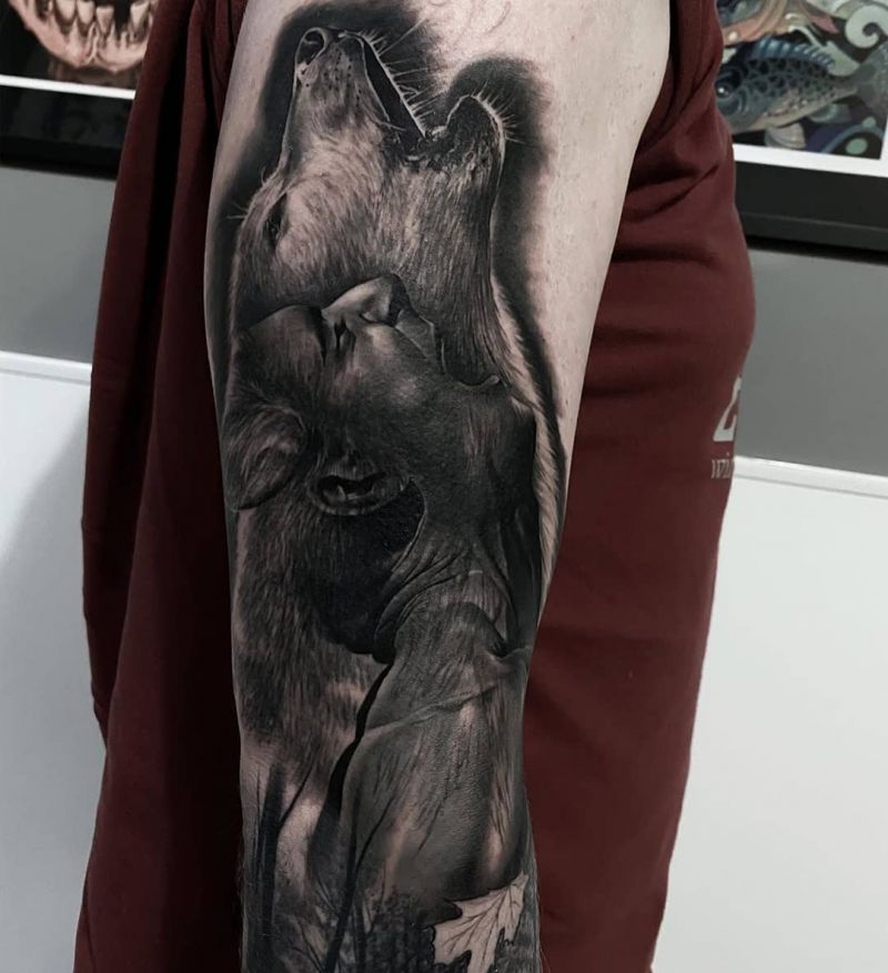 Ferocious Werewolf Tattoos Will Certainly Make Others Feel Afraid