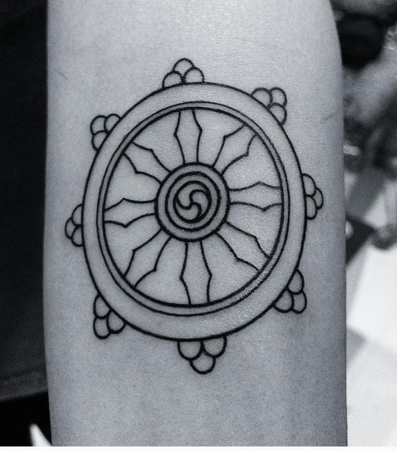 30 Wheel Tattoos Give You The Right Direction