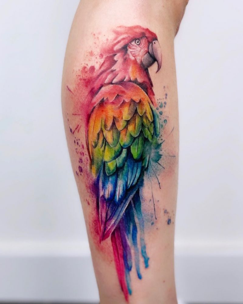 Lovely Parrot Tattoos Make You Happy Every Day