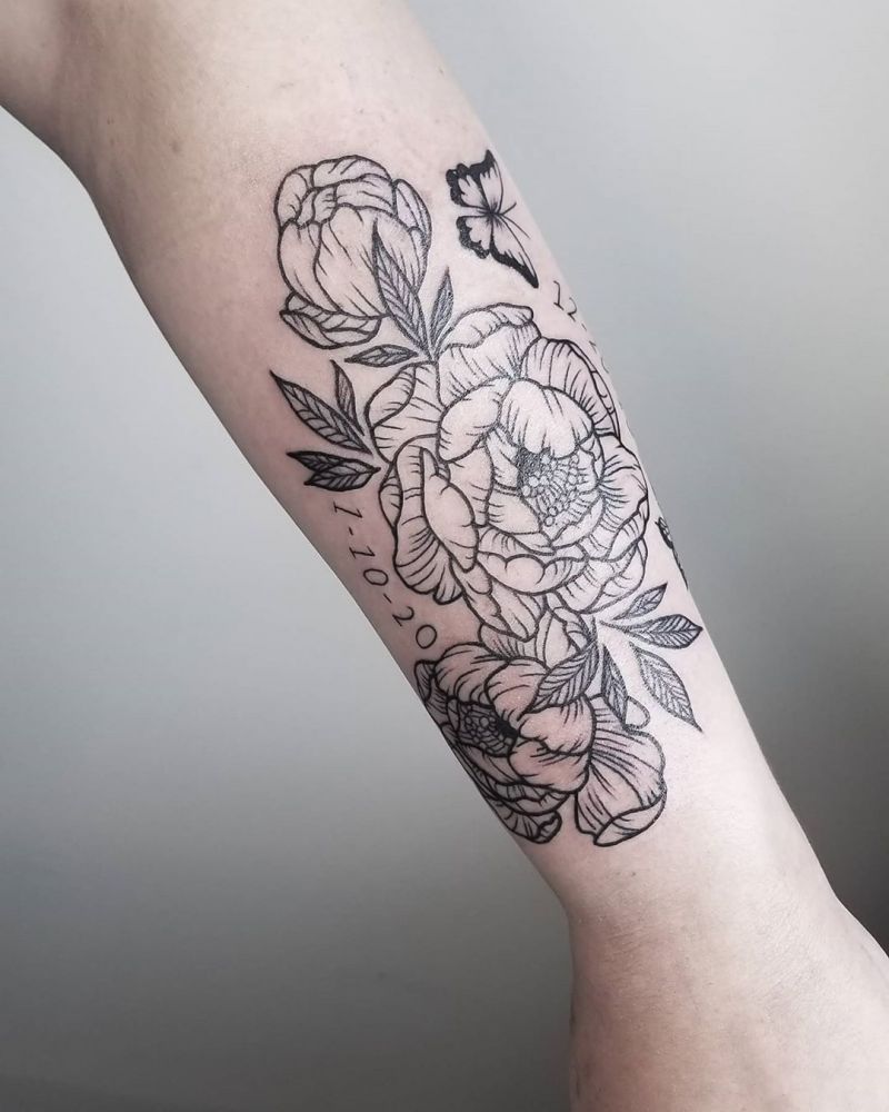 30 Pretty Peony Flower Tattoos for You to Enjoy