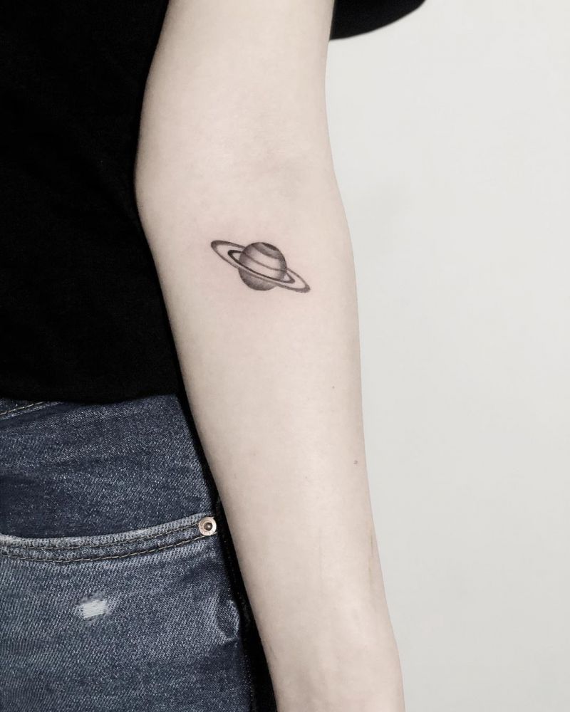 Pretty Saturn Tattoos for You to Enjoy