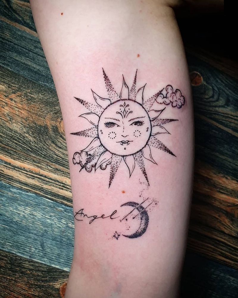 Pretty Sun Tattoos Let You Always Be Full of Sunshine