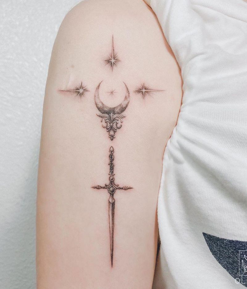 30 Pretty Sword Tattoos to Inspire You