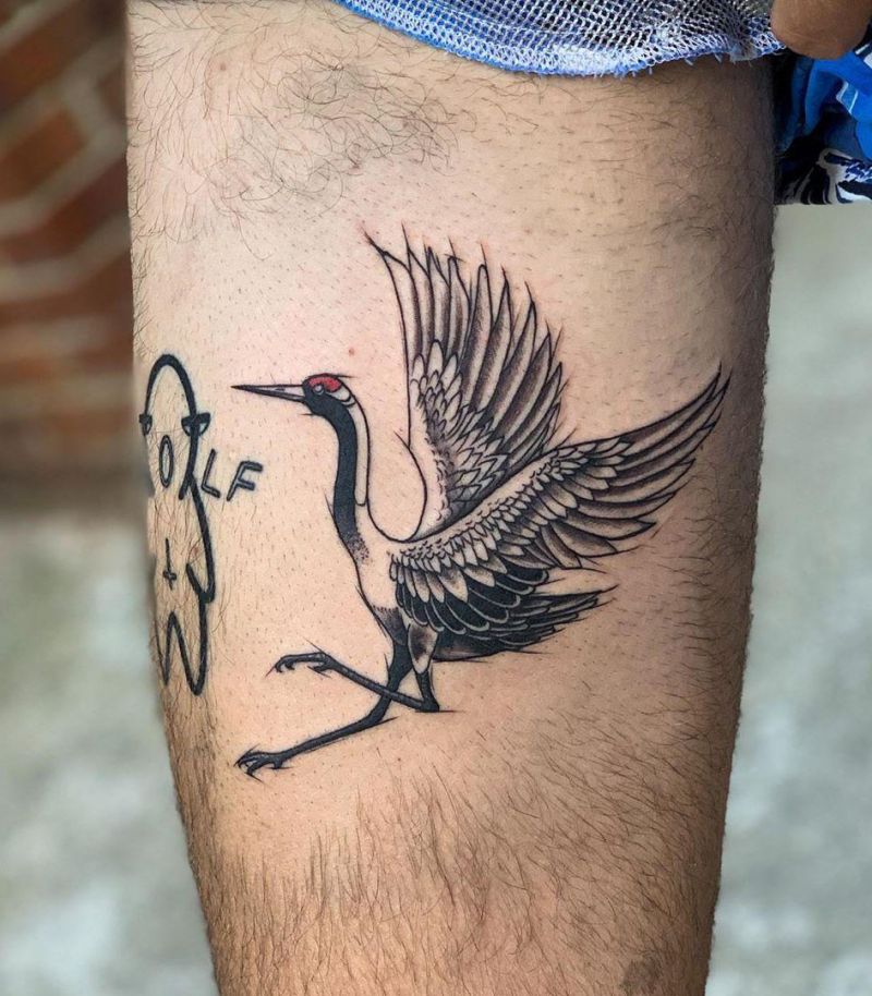 Pretty Crane Tattoos Bring You Longevity and Health