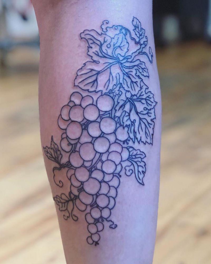 30 Sweet Grape Tattoos Moment Give You The Taste of Happiness