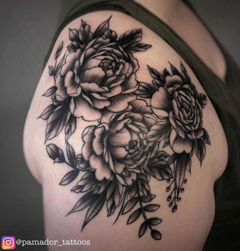 30 Pretty Peony Flower Tattoos for You to Enjoy