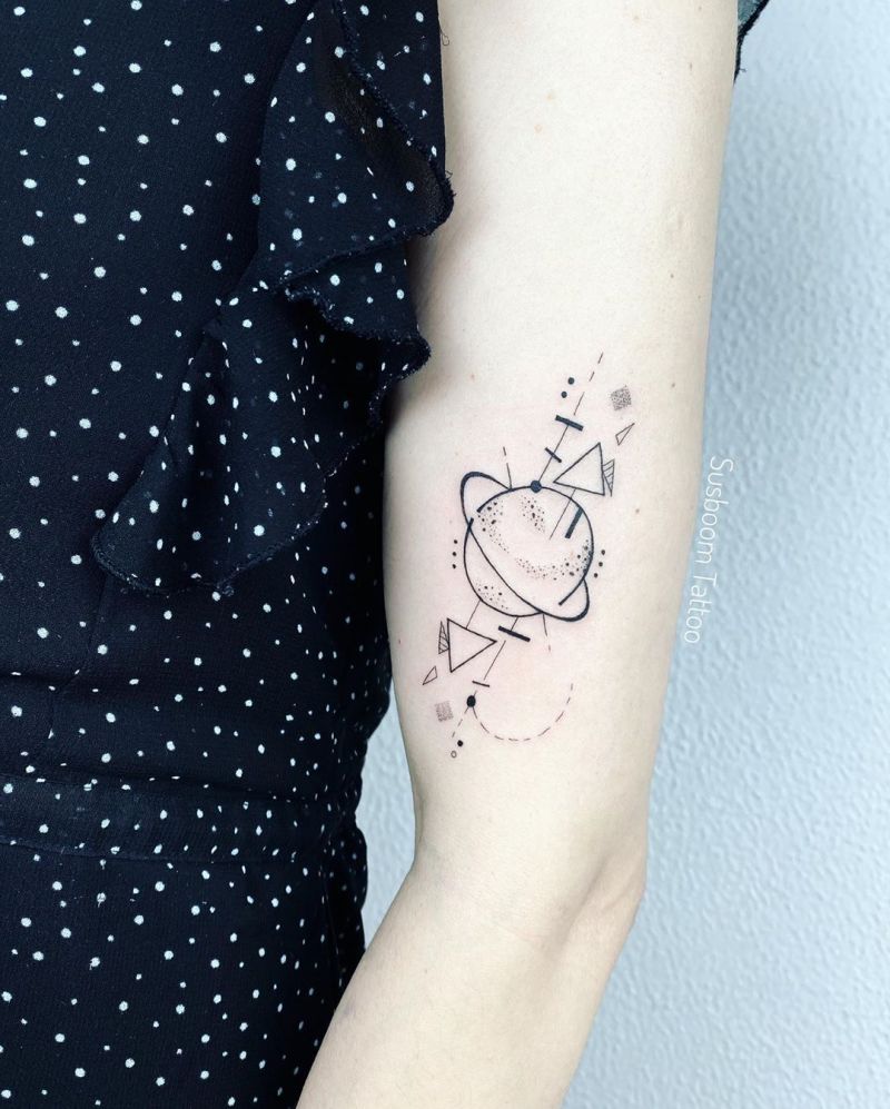 Pretty Saturn Tattoos for You to Enjoy