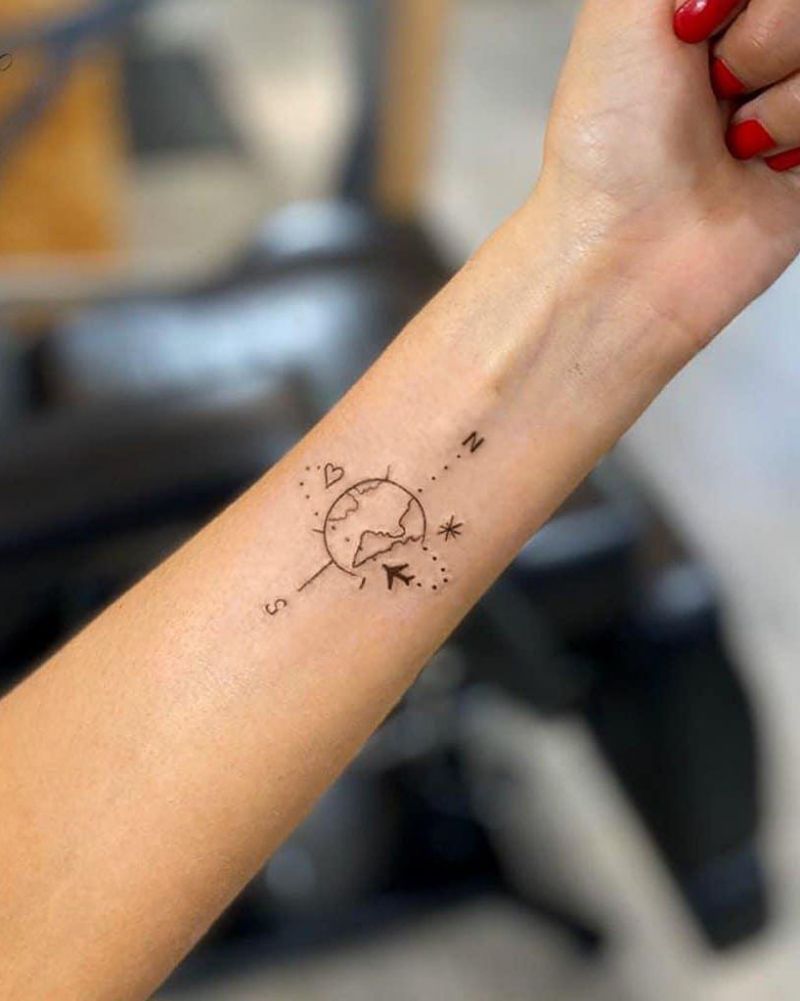 30 Pretty Airplane Tattoos Make You Like to Travel