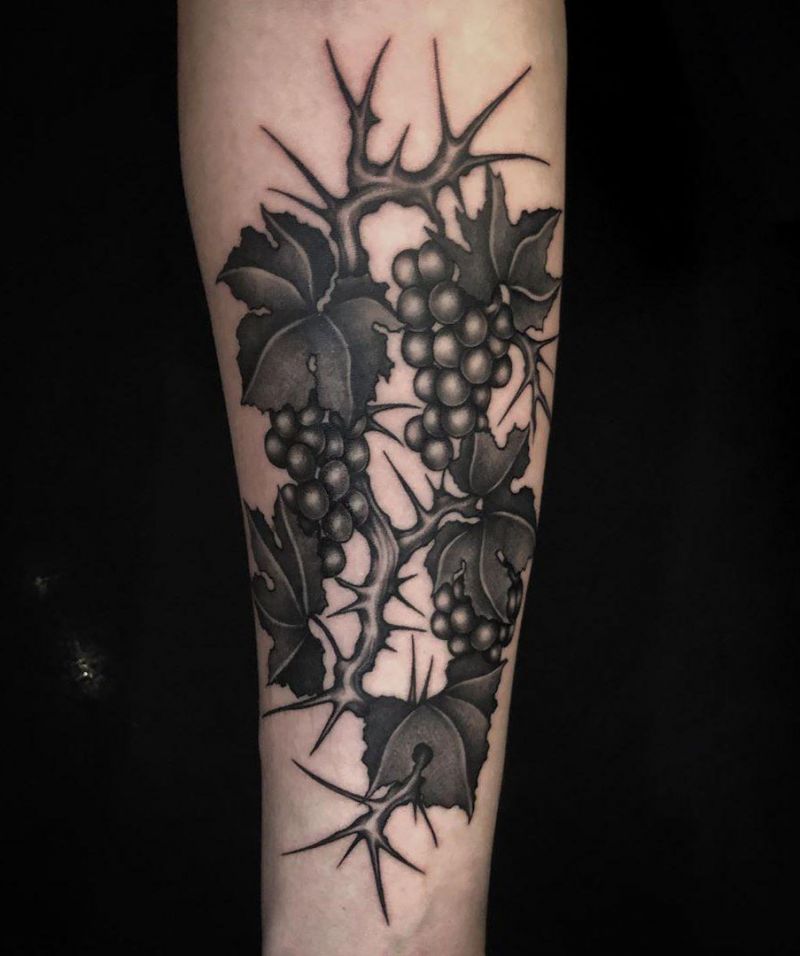 30 Sweet Grape Tattoos Moment Give You The Taste of Happiness