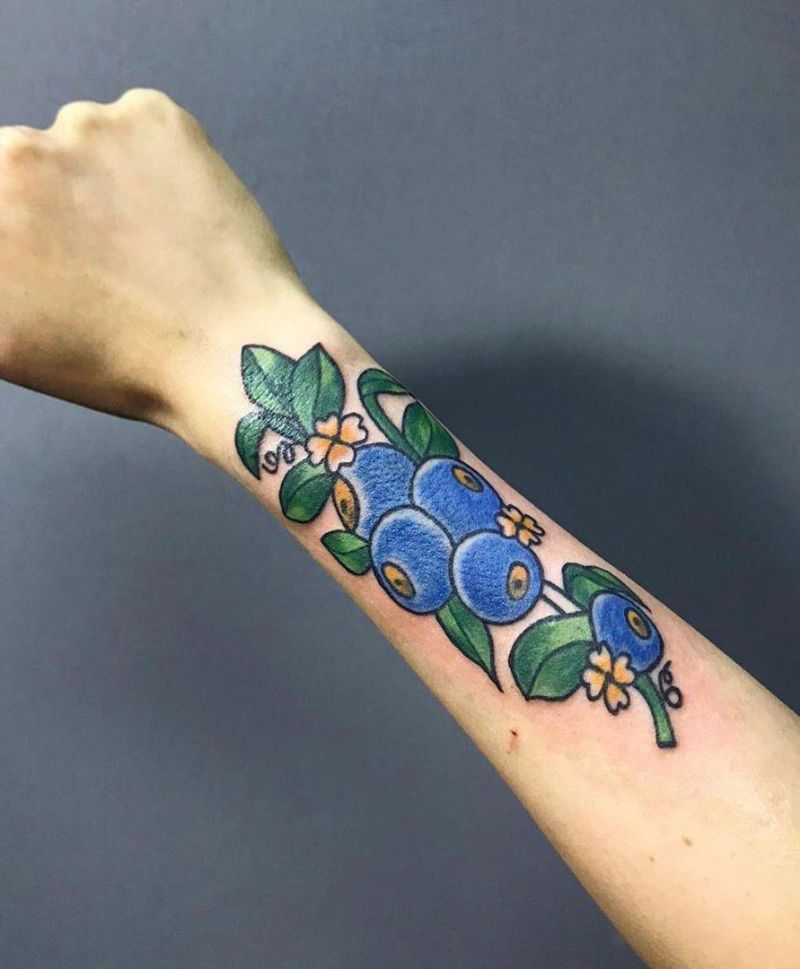 Pretty Blueberry Tattoos for You to Enjoy