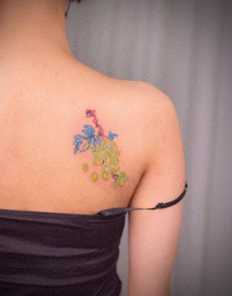 30 Sweet Grape Tattoos Moment Give You The Taste of Happiness