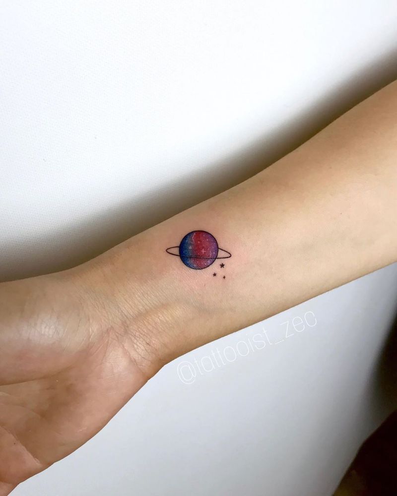 Pretty Saturn Tattoos for You to Enjoy