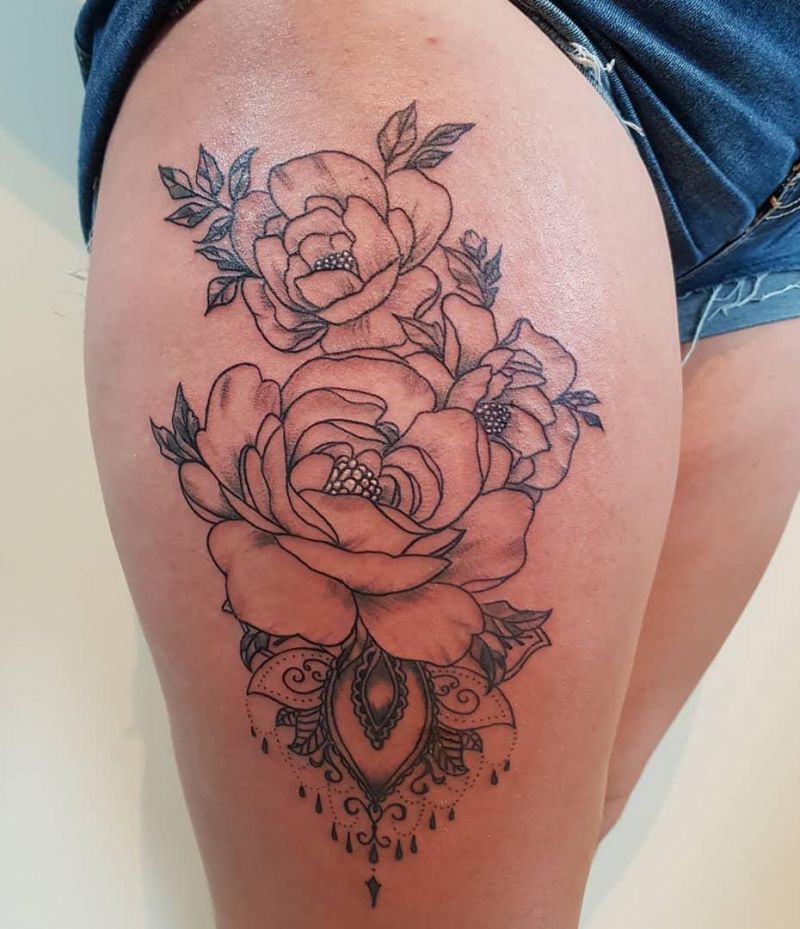 30 Pretty Peony Flower Tattoos for You to Enjoy