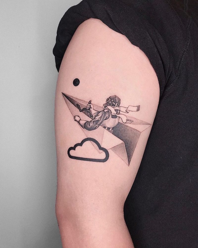 30 Pretty Airplane Tattoos Make You Like to Travel