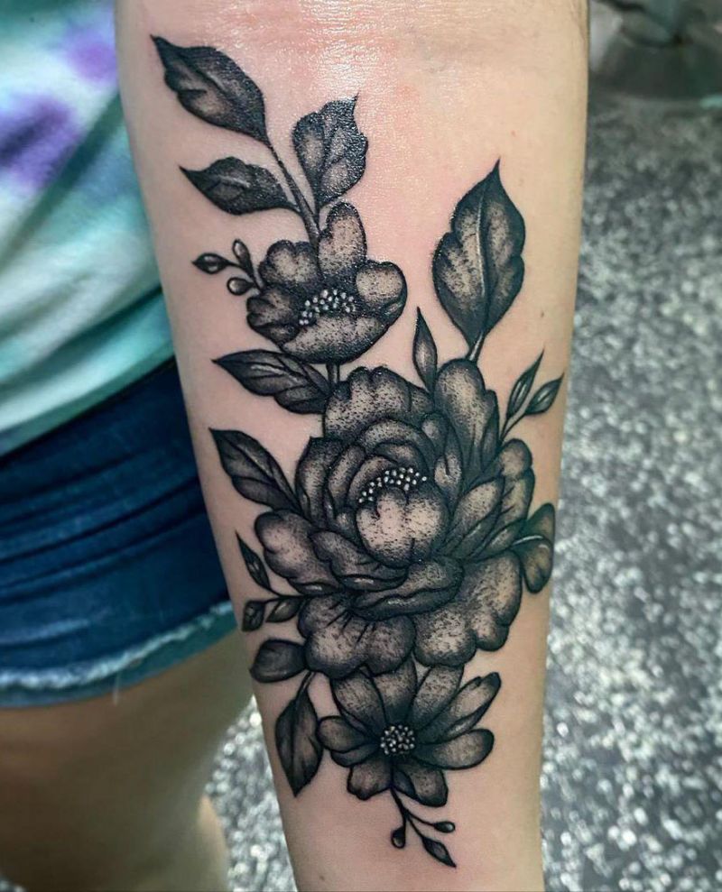 30 Pretty Peony Flower Tattoos for You to Enjoy