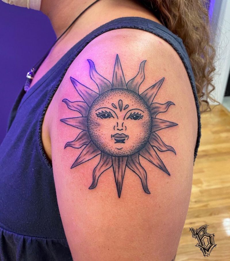 Pretty Sun Tattoos Let You Always Be Full of Sunshine