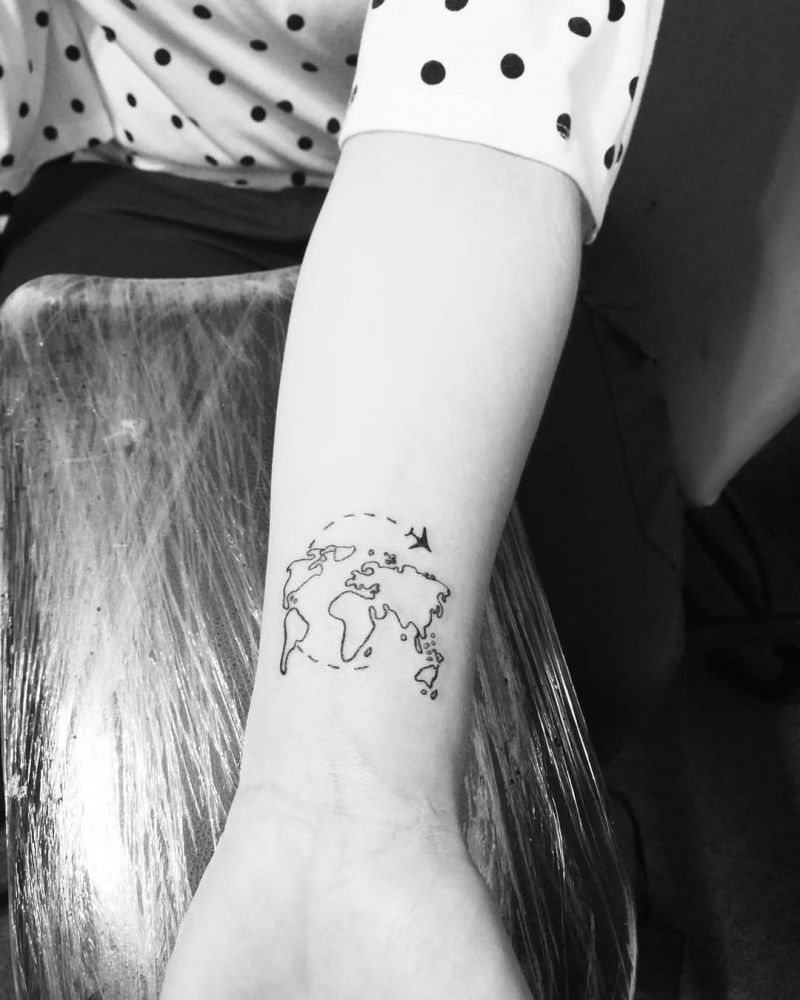 30 Pretty Airplane Tattoos Make You Like to Travel