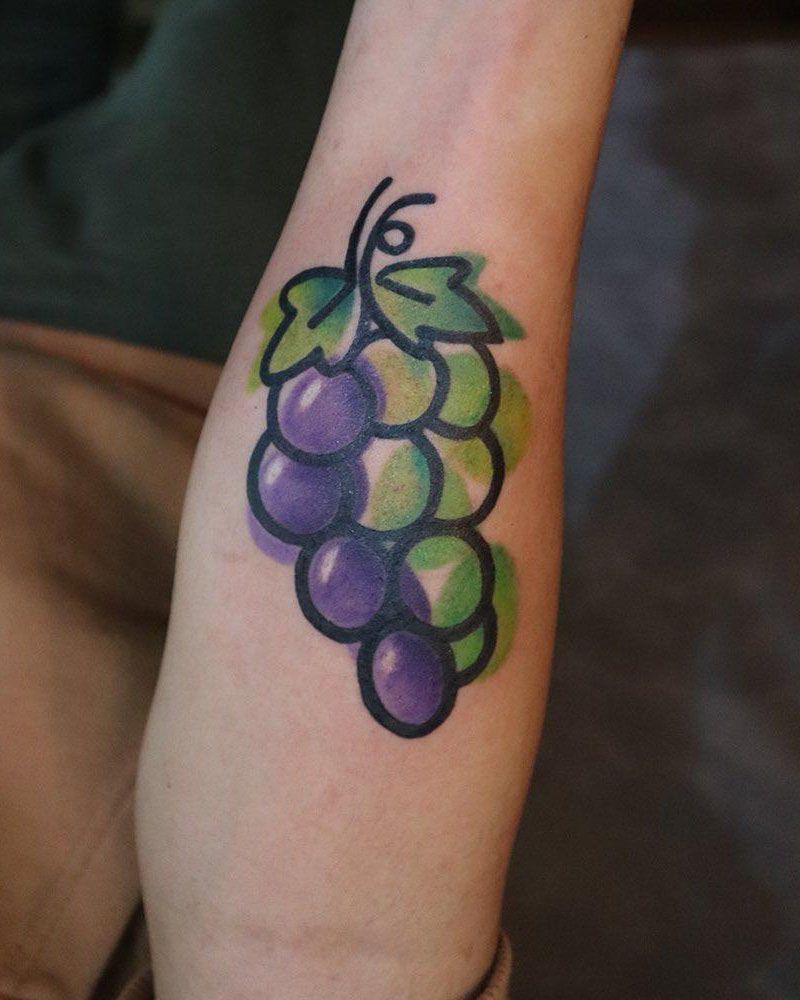 30 Sweet Grape Tattoos Moment Give You The Taste of Happiness