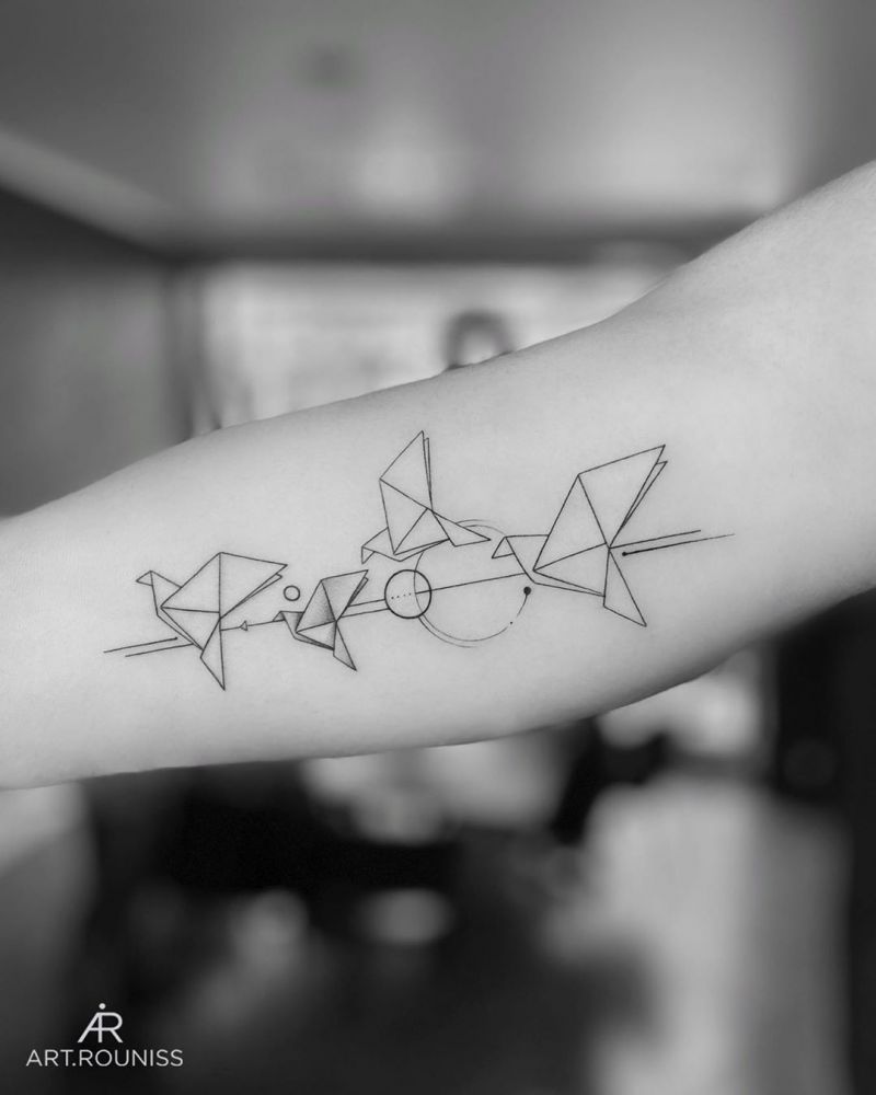 Pretty Origami Tattoos That Improve Your Taste