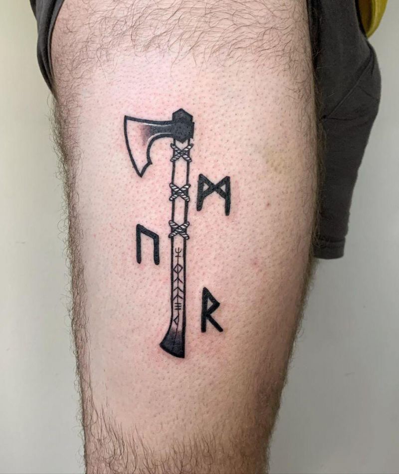 30 Traditional Axe Tattoos You Will Love