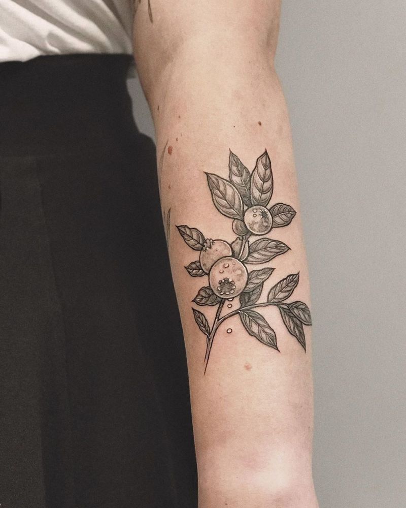 Pretty Blueberry Tattoos for You to Enjoy