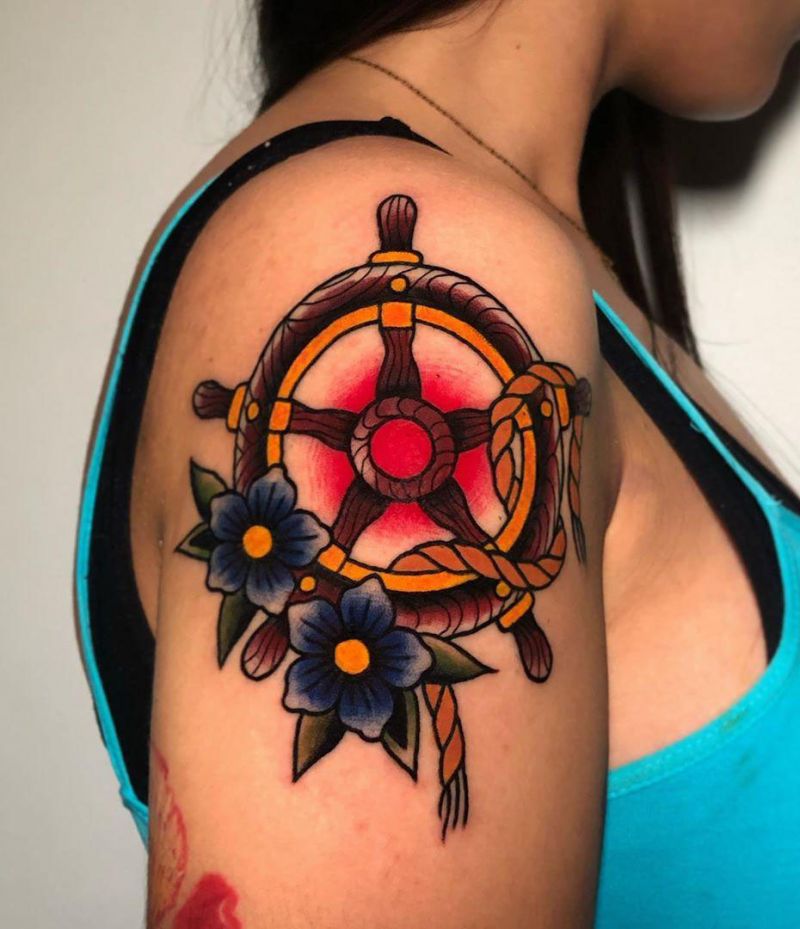 30 Wheel Tattoos Give You The Right Direction