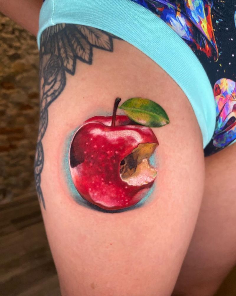 Pretty Apple Tattoos Give You Peace and Health