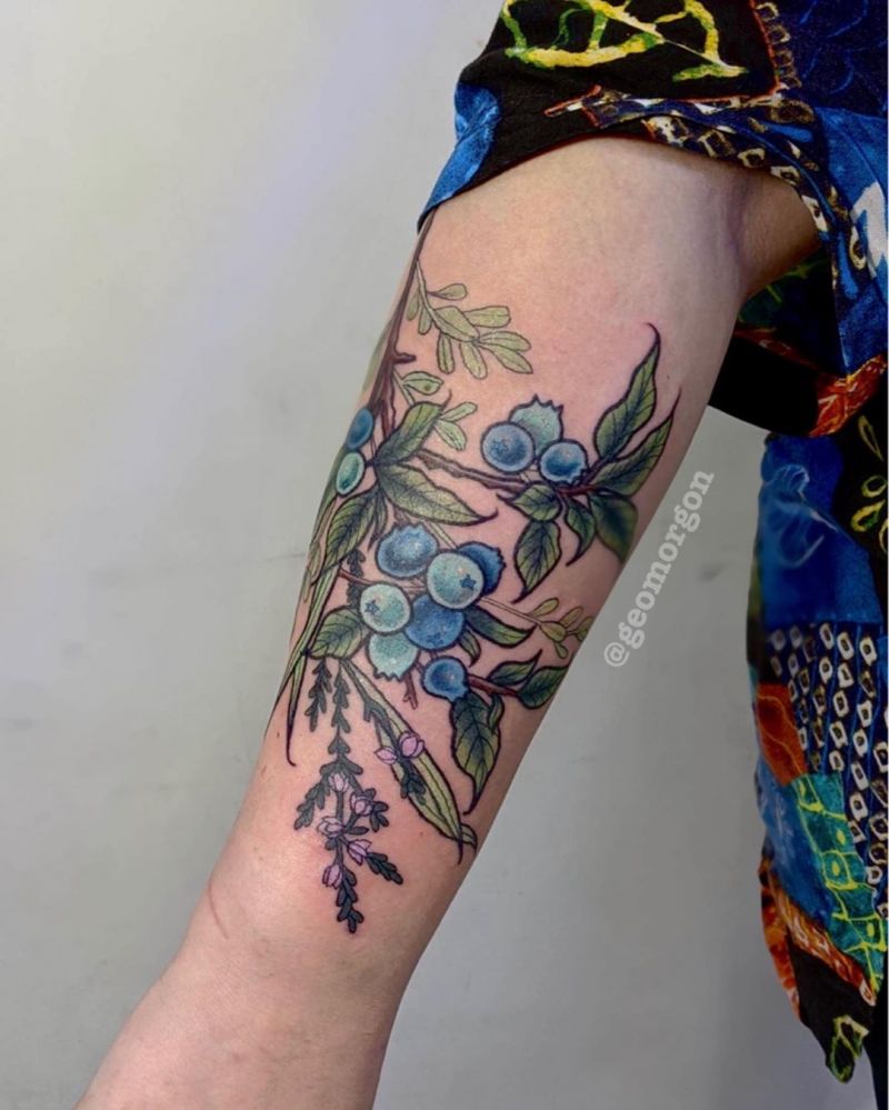 Pretty Blueberry Tattoos for You to Enjoy