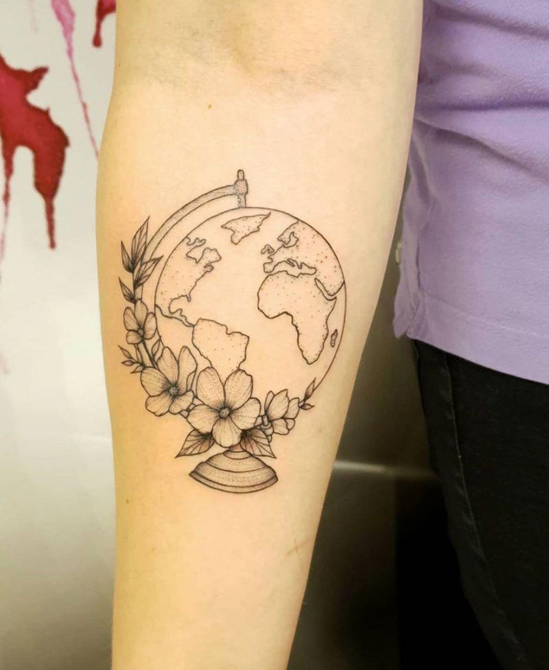 30 Pretty Map Tattoos Make You Want to Go Abroad