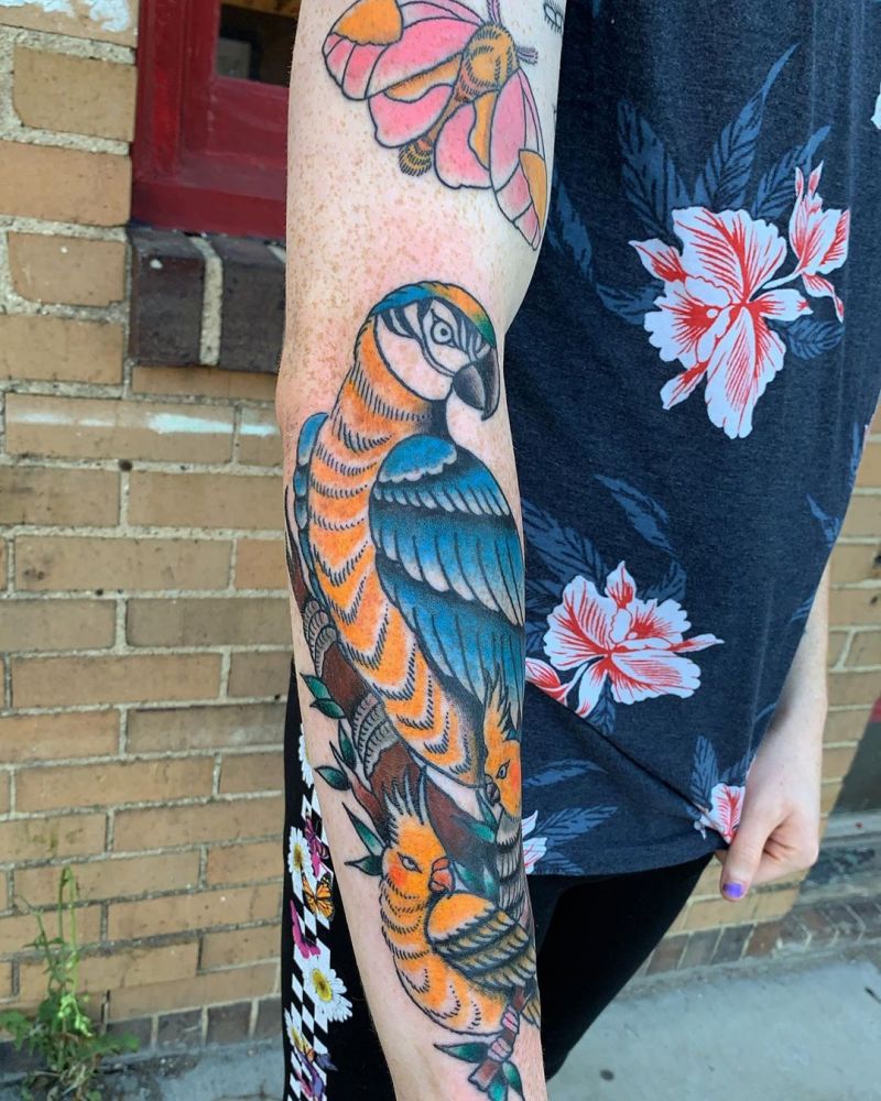 Lovely Parrot Tattoos Make You Happy Every Day