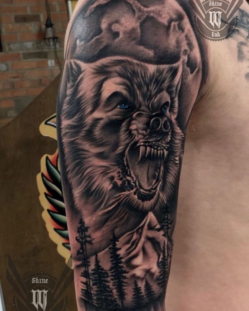 Ferocious Werewolf Tattoos Will Certainly Make Others Feel Afraid