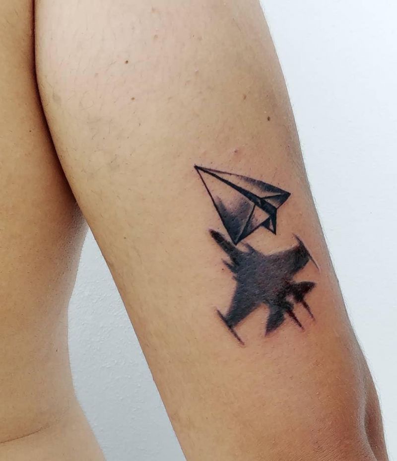 30 Pretty Airplane Tattoos Make You Like to Travel