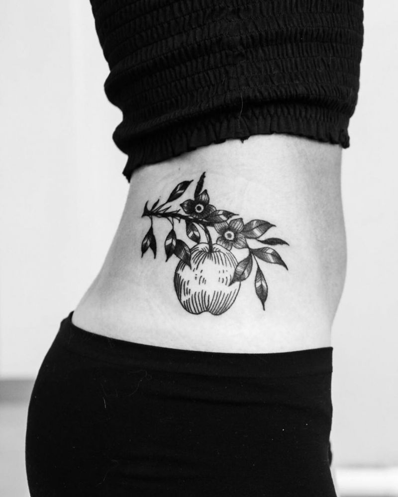 Pretty Apple Tattoos Give You Peace and Health