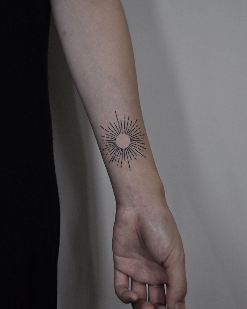 Pretty Sun Tattoos Let You Always Be Full of Sunshine