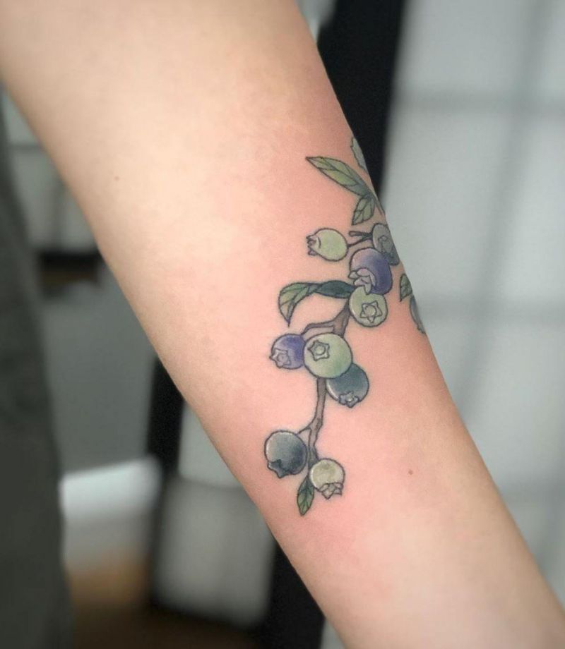 Pretty Blueberry Tattoos for You to Enjoy