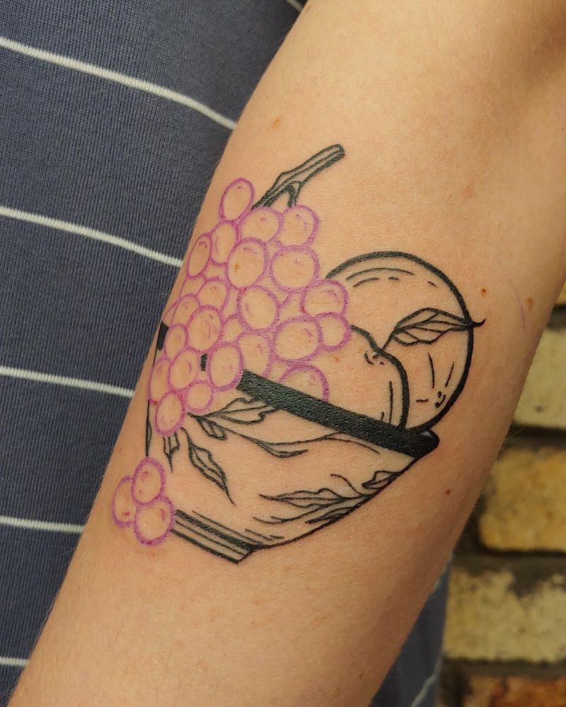 30 Sweet Grape Tattoos Moment Give You The Taste of Happiness