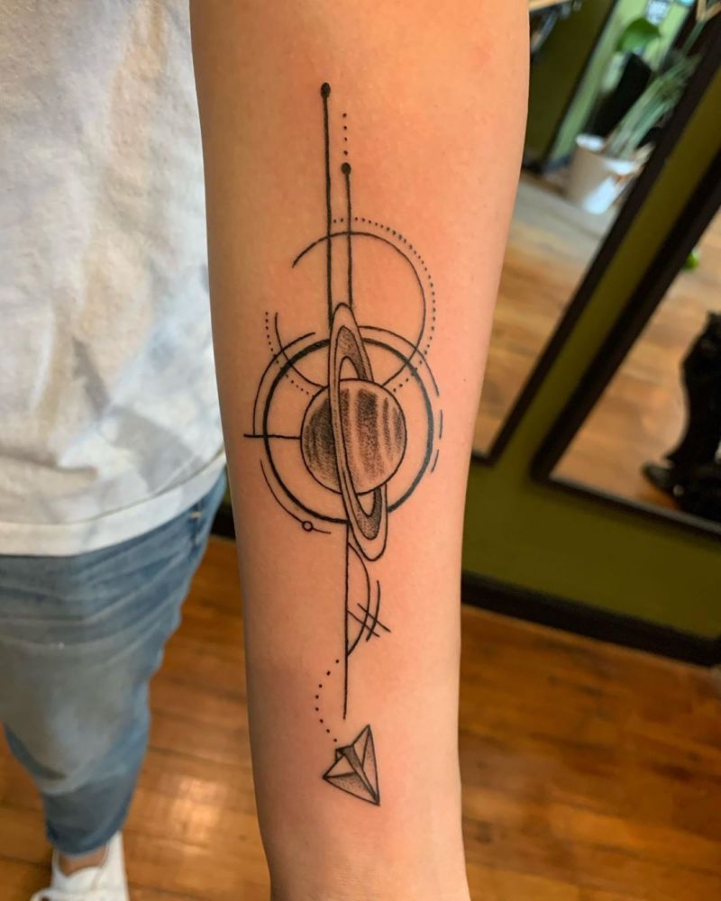 Pretty Saturn Tattoos for You to Enjoy