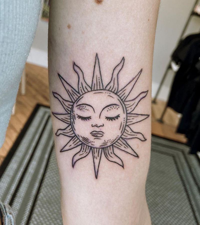 Pretty Sun Tattoos Let You Always Be Full of Sunshine