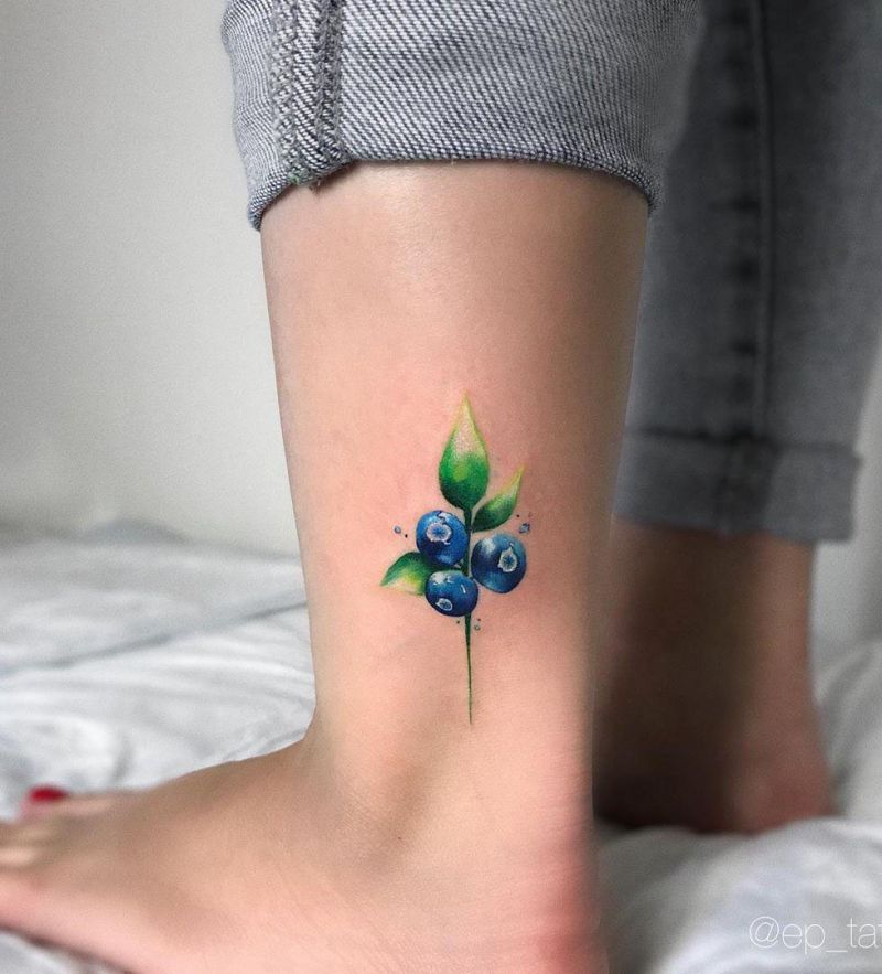 Pretty Blueberry Tattoos for You to Enjoy